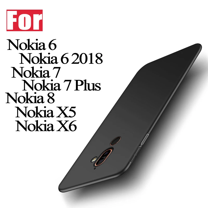 Для Nokia 6 2018/Mokia 7 плюс Чехол Роскошные Жесткий ПК Тонкий Матовый Телефон