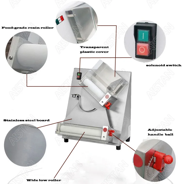 DR2A electric commercial stainless steel pizza dough roller/dough sheeter machine/dough press machine DR2A electric commercial stainless steel pizza dough roller/dough sheeter machine/dough press machine