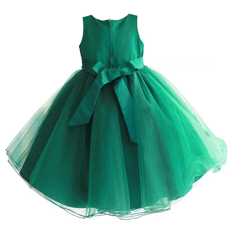 Зеленое платье с бисером для маленьких девочек; коллекция года; детское вечернее платье; Детские вечерние платья принцессы; свадебные От 4 до 9 лет