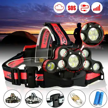 

7*t6 headlight 6 modes 120000lm Augienb 2501-B headlamp head light waterproof falshlight use 18650 for hunting cycling camping