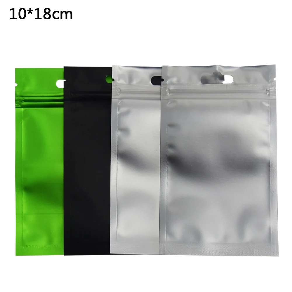 

10*18cm 100pcs/lot Aluminum Foil Ziplock Frosted Clear Front Packing Bags Heat Sealing Resealable Zip Lock Food Storage Pouch
