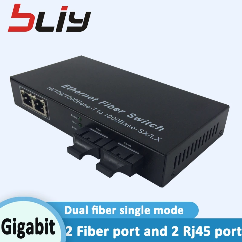 Bliy 2G2E 1000 м 2 оптический порт коммутатора волоконно-оптический коммутатор gigabit Ethernet волоконно-оптической сети коммутатора rj45 mikrotik ftth fibra