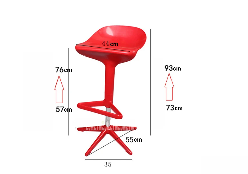 2 шт./компл. Современные европейские Творческий ложка Дизайн стульчик-кресло ABS высокий барный стул вращающийся 57-76 см Высота регулируемое