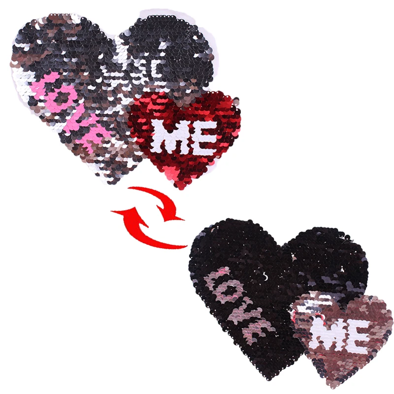 Prajna Love Heart Patches Прошитые Двухсторонние цветные нашивки для одежды радужная