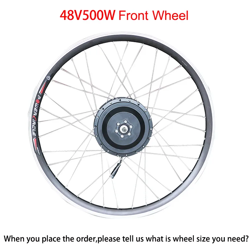 Комплект для электрического велосипеда 36 В/48 В, высокоскоростное моторное колесо 2" 24" 2" 700C, Бесщеточное зубчатое колесо для электрического велосипеда, комплект для преобразования - Цвет: 48v500wfrontwheel