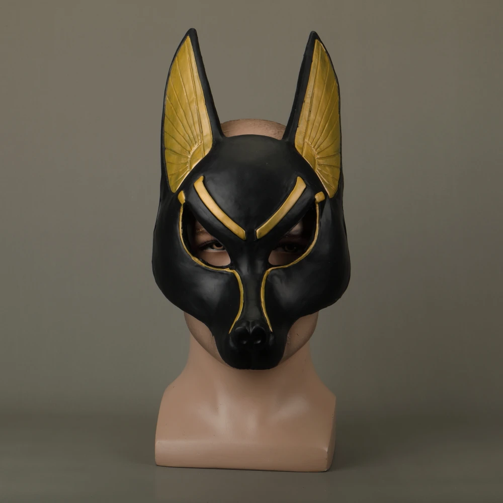 Египетский Anubis Косплей латексная маска для лица пенопластовый Canis spp голова Волка