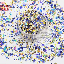 RAM321-168 разноцветные Круглые пайетки в горошек для дизайна ногтей, геля для ногтей, макияжа и украшения своими руками