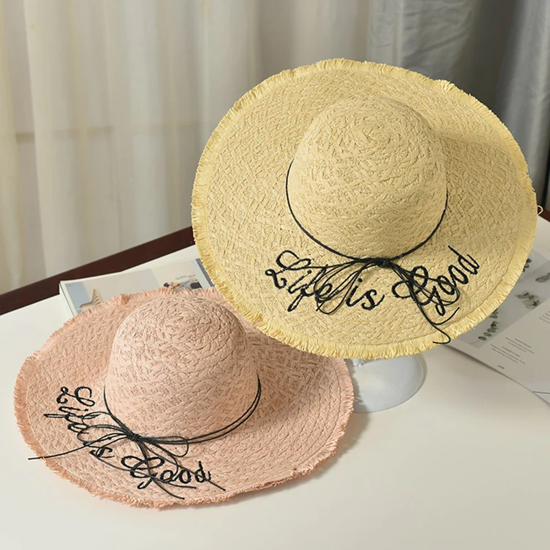 للجنسين اليدوية نسج إلكتروني قبعات للحماية من الشمس للنساء الأسود كبيرة حافة القش قبعة في الهواء الطلق شاطئ قبعات صيفية وقبعات الرجال أقنعة