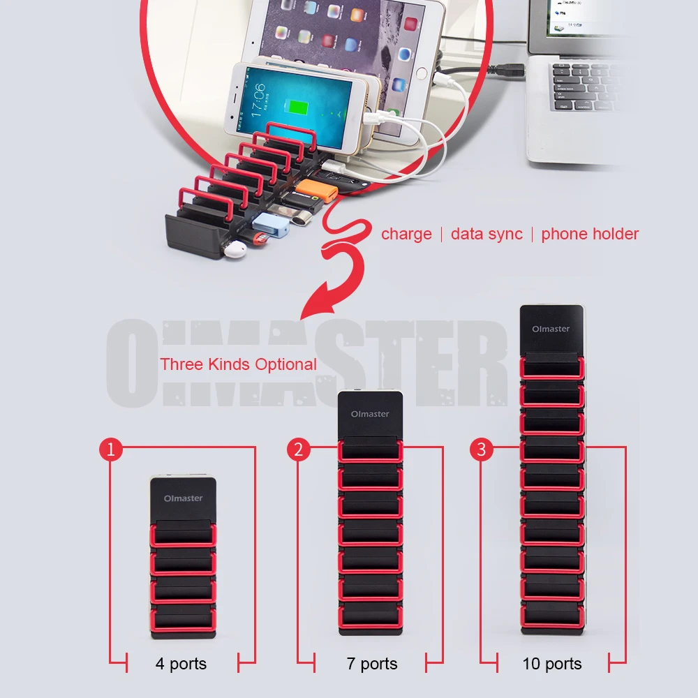 OImaster USB 3,0 концентратор адаптер 10 портов зарядная станция высокое зарядное устройство телефон Поддержка с адаптером питания для ПК ноутбука