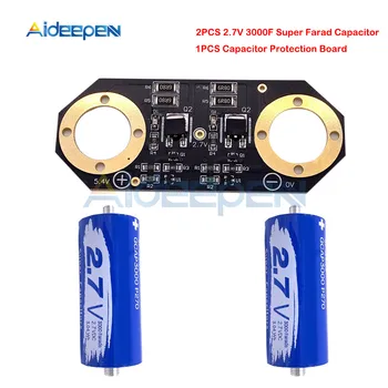 

2PCS/Set Super Farad Capacitor 2.7V 3000F 136*60mm Long Foot Super Capacitor with Protection Board for Car Auto Power Supply