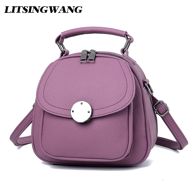 LITSINGWANG Brand Women Mini Backpack Female Fashion PU Leather Bag Multifunction Backpack For Girls European and