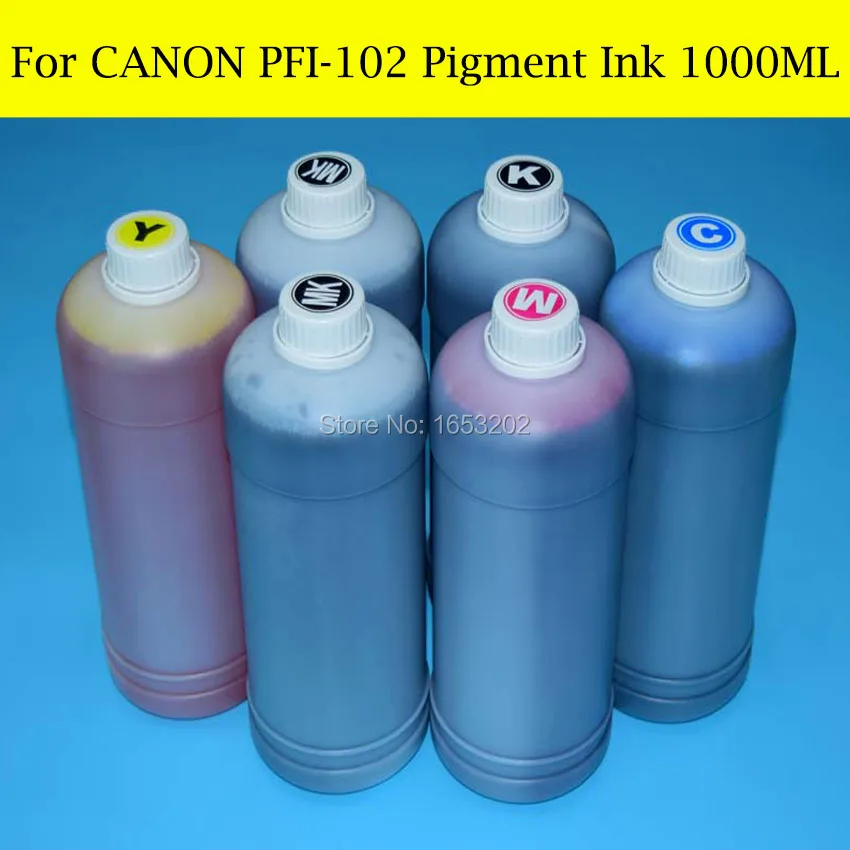 6 шт. X 1000 мл для Canon PFI102 пигментные чернила для канона iPF 500/510/600/605/610/700/710/720 принтер