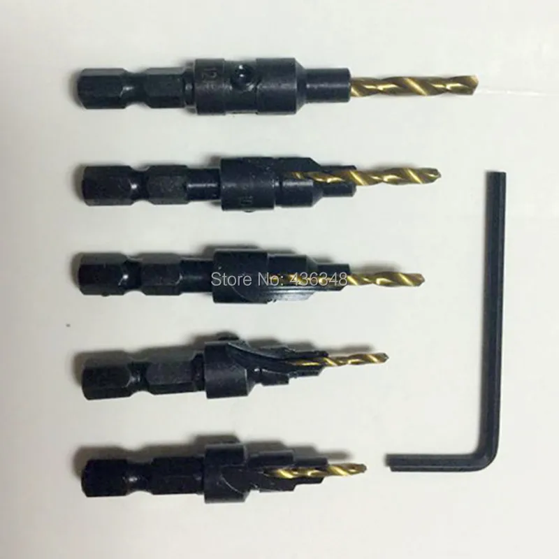 Hss Woodworking Ti Countersink Drill Bit Set 1_