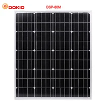 DOKIO Brand 80W 18 Volt Black Solar Panel China + 10A 12/24 Volt usb Controller 80 Watt Panels Solar Quality assurance