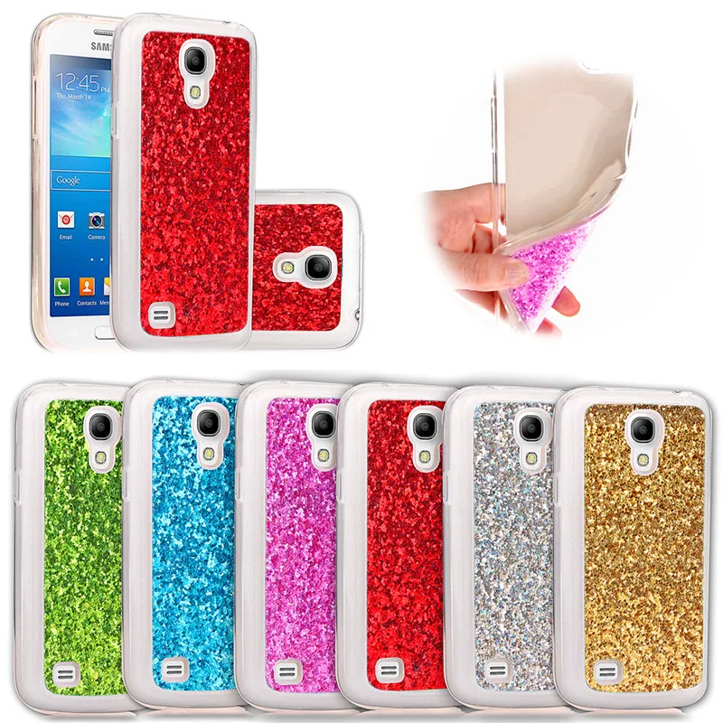 

For Samsung S4 Mini Case Colored Silicone TPU Shiny Glitter Back Cover Case for Samsung Galaxy S4 Mini i9190 GT-I9192 GT-I9195