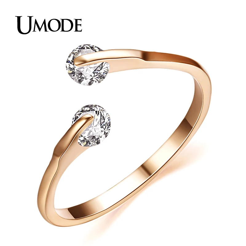 font b UMODE b font Fashion Bypass font b Ring b font Rose Gold Rhodium