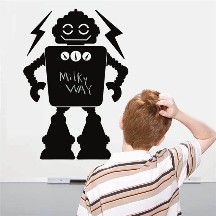 Lightning Robot Carved Blackboard Removable Sticker Chalk Board Vinyl