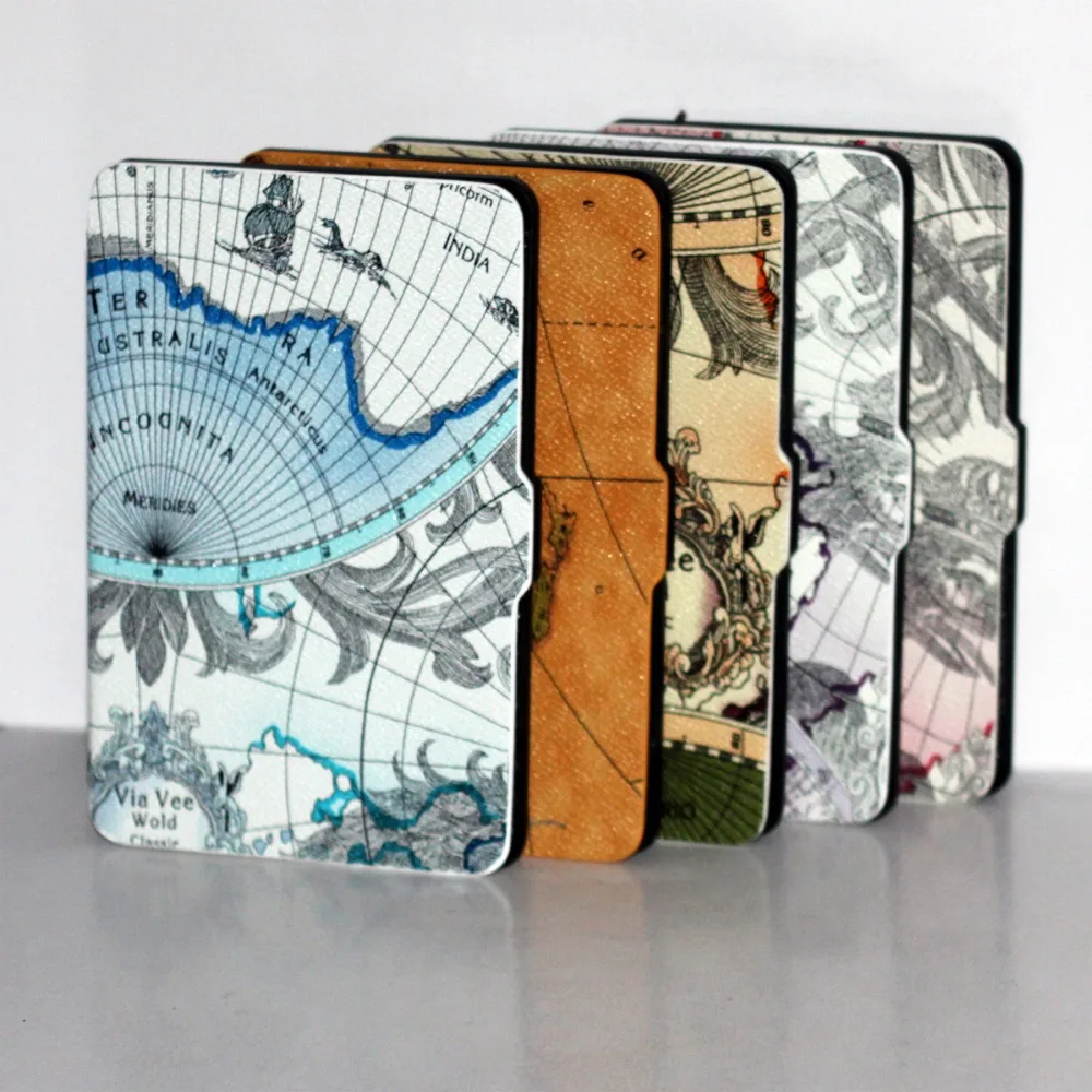 Retro World Map Leather Case Cover For Amazon Kindle