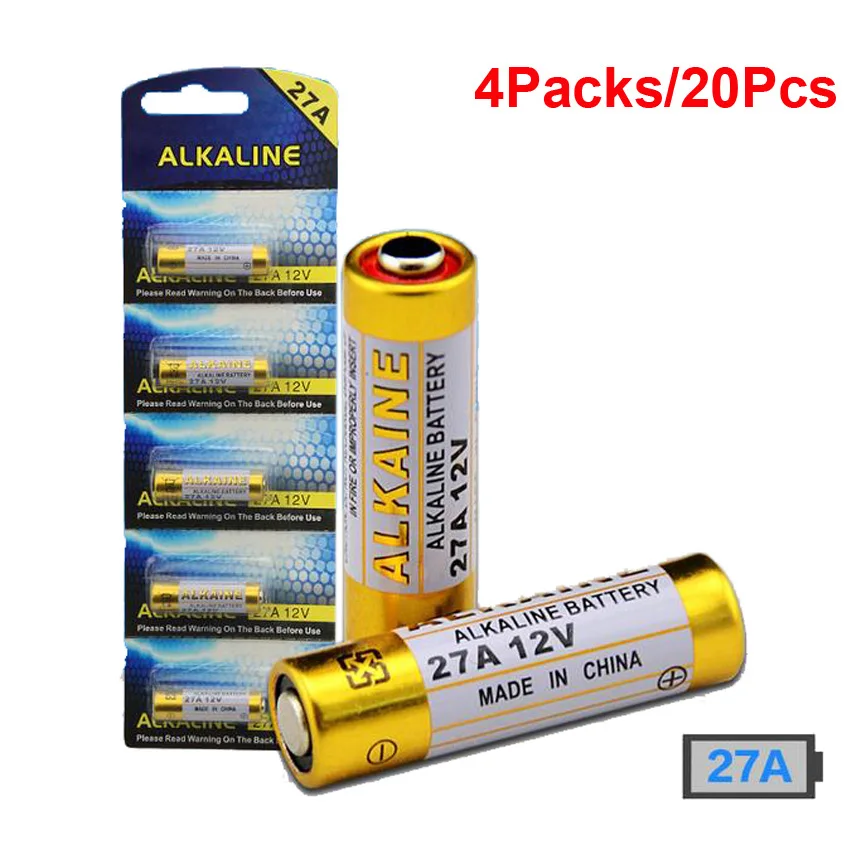20PCS/4Packs 27A Battery 12V MN27 GP27A A27 L828 Battery For Doorbell