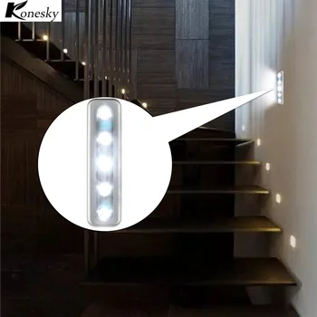 

Mini 5 LED Night Light Closet Lamp Wireless Wall Light Battery Home Lighting for Under Kitchen Cabinets
