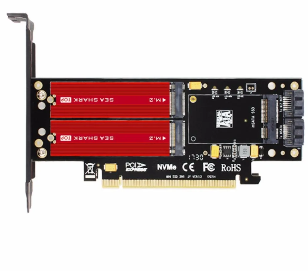 SK16-PRO NVME NGFF Adapter x16 PCI-E3 Full Speed M.2 2280 aluminum sheet Thermal conductivity silicon wafer fan cooling SSD
SK16-PRO NVME NGFF Adapter x16 PCI-E3 Full Speed M.2 2280 aluminum sheet Thermal conductivity silicon wafer fan cooling SSD