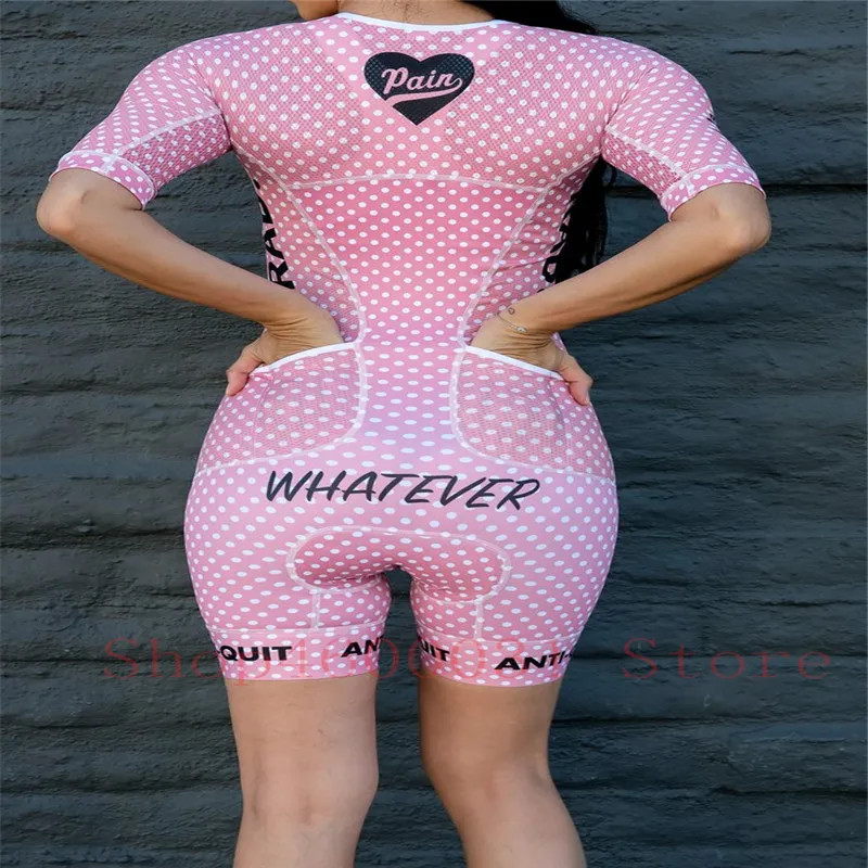 Love the pain women sexy swimwear summer short sleeve cycling skinsuit ropa ciclismo mujer triathlon USA team bicicleta custom
