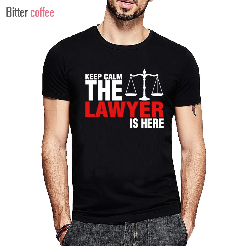 Keep Calm The Lawyer Is Here For Men Tee Shirt Casual Custom Short Sleeve Party Streetwear T Shirts Plus Size XS-3XL | Мужская одежда