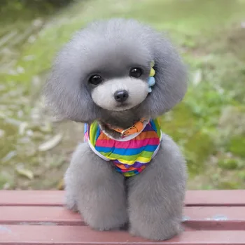 

Hot Rainbow Stripe Dog Vest Breathable Summer Dog Clothes Shirt Vest T-shirt Clothes For Puppy Cat Pet Cat Dog Supplies