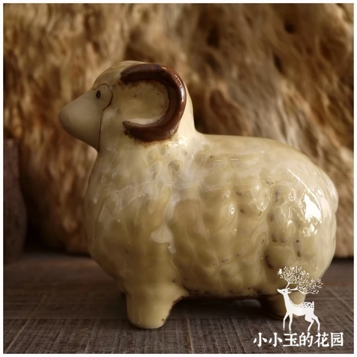 Adorable Little Sheep Ceramic Animal Decoration Creative Crafts Home Room Table Children's Gift Collection | Дом и сад