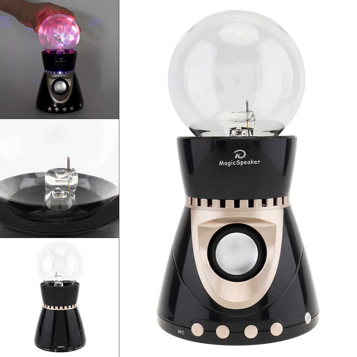 

USB Mini Magic Plasma Ball-shape Portable Bluetooth Speaker with Voice Prompt and Call Function for Present / Illuminating