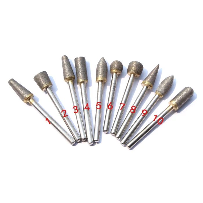 3mm Shank 600 Grit Sintered Diamond Grinding Head Finest Grit Diamond