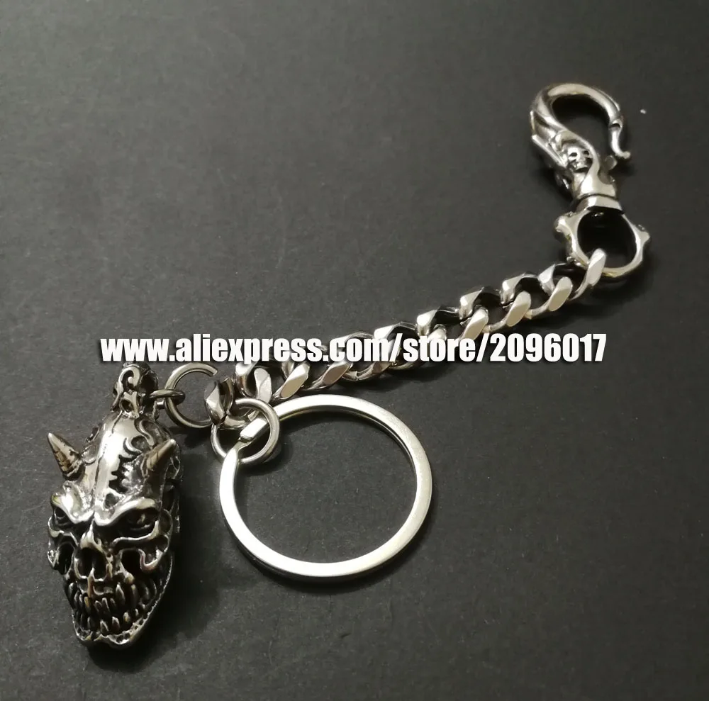 

Stainless steel Devil key chain for the Motorcycle Biker key chain buckle Vest Clothing of Skull keychain waistchain hooker