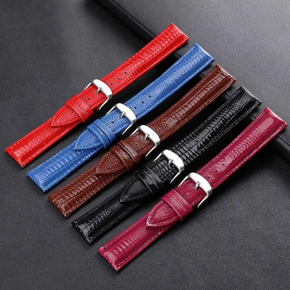Genuine Leather Watchband 18mm 20mm 14mm 16mm12mm Wrist Watch Strap For Women Men High Quality black 4
