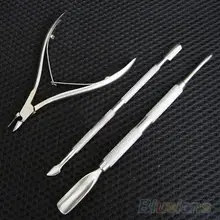 Stainless Steel Nail Cuticle Spoon Pusher Remover Cutter Nipper Clipper Cut Set nail polish tools 02DC 2T12