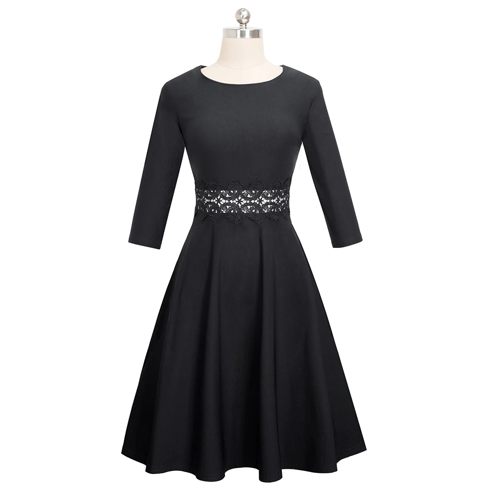 Nice-forever Vintage Elegant Embroidery Floral Lace Patchwork vestidos A-Line Pinup Business Women Party Flare Swing Dress A079 148 Nice-forever Vintage Elegant Embroidery Floral Lace Patchwork vestidos A-Line Pinup Business Women Party Flare Swing Dress A079 148