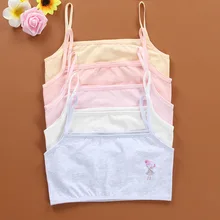 Soutien-gorge pour filles, gilet sous-vêtements en coton, thème pour enfants pour adolescentes, sans fil, pour filles de 10-18 ans