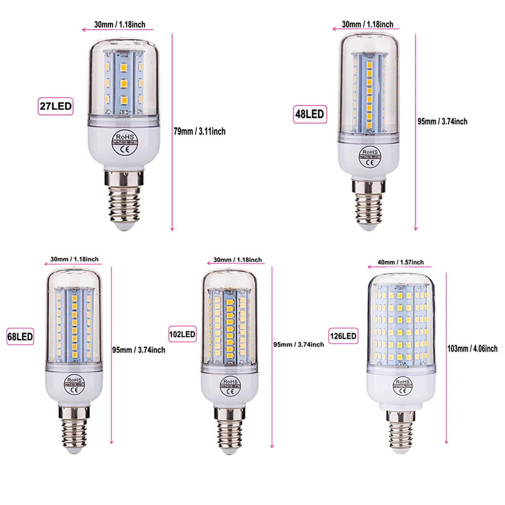 ETONTECK SMD 2835 E27 E26 E14 светодиодный светильник 27 48 68 102 126 светодиодный s AC 220V Ультра яркий светодиодный кукурузная лампа светильник люстра