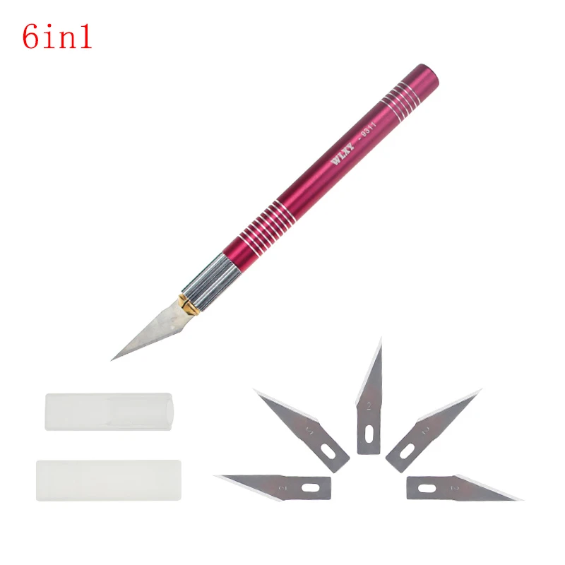 

UANME 9311 6 in 1 Multi-function Precision Carving Knife Wood Carving Tools Fruit Food Craft Sculpture Engraving Knife