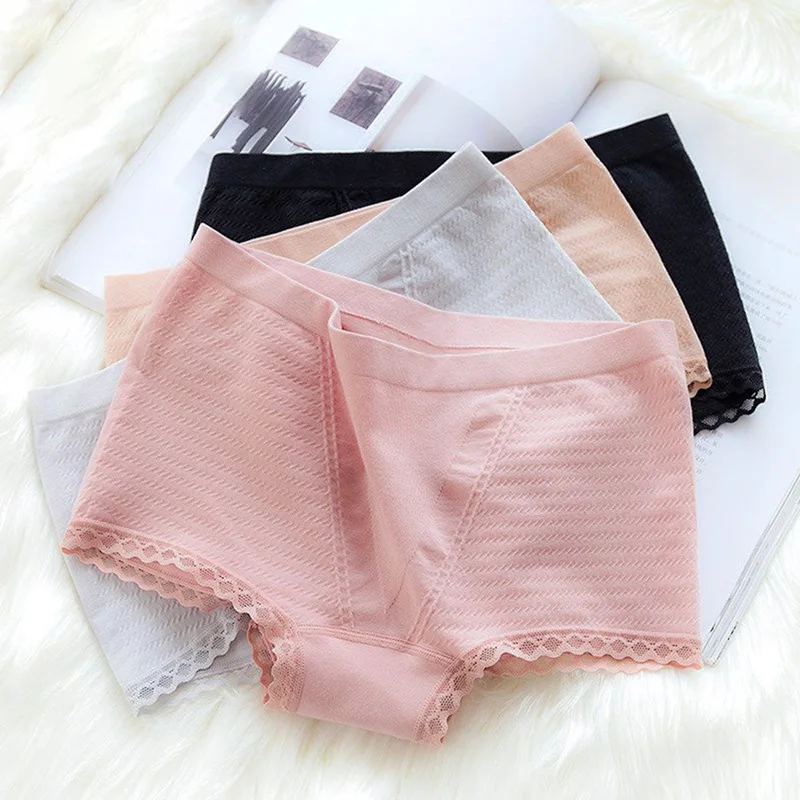 

3 Pieces Per Pack Tummy Hip Waist Cotton No Trace Flat Angle Girls Briefs