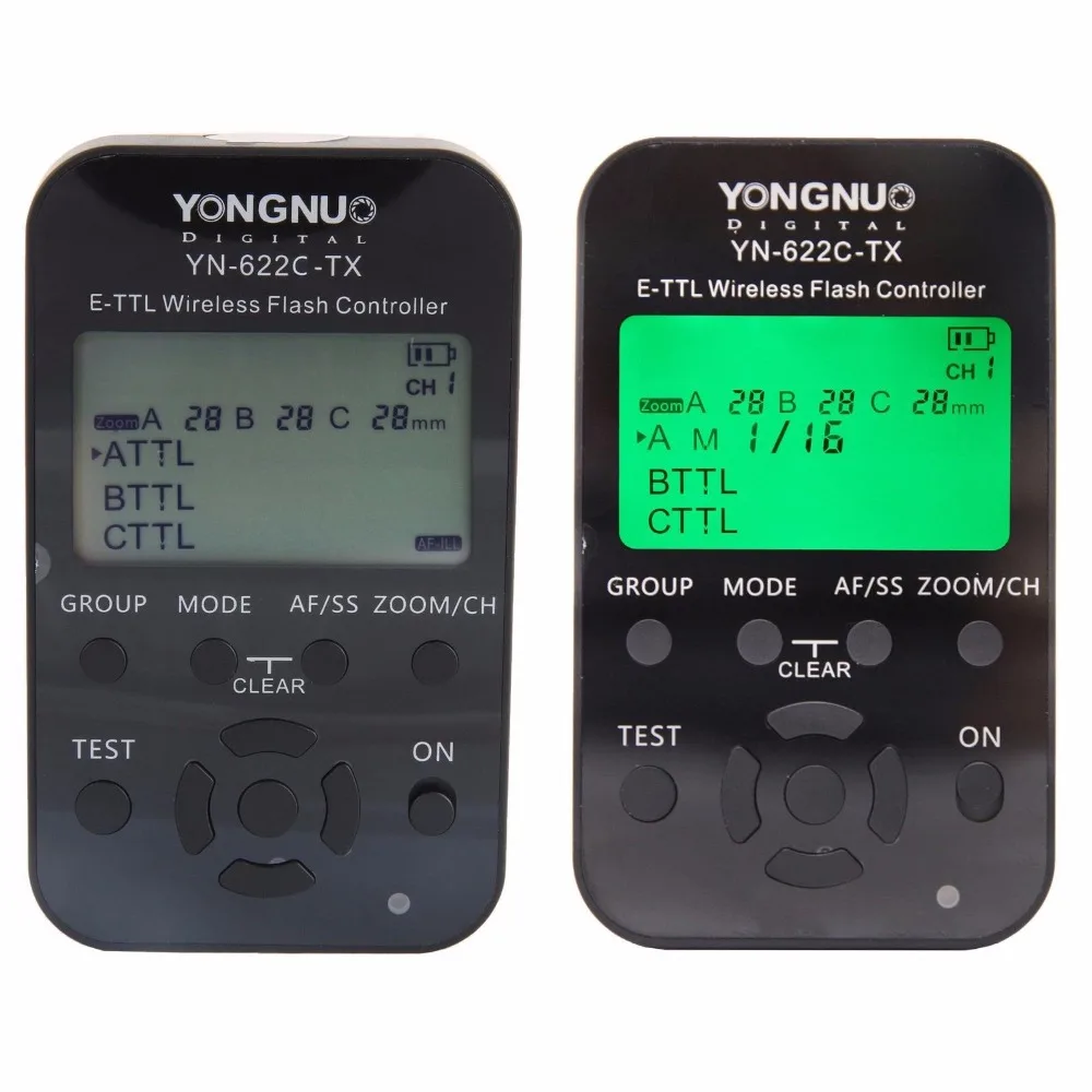 Yongnuo YN-622C-TX YN622C-TX YN 622C TX E-TTL ЖК беспроводной контроллер вспышки беспроводной триггер приемопередатчик для Canon DSLR