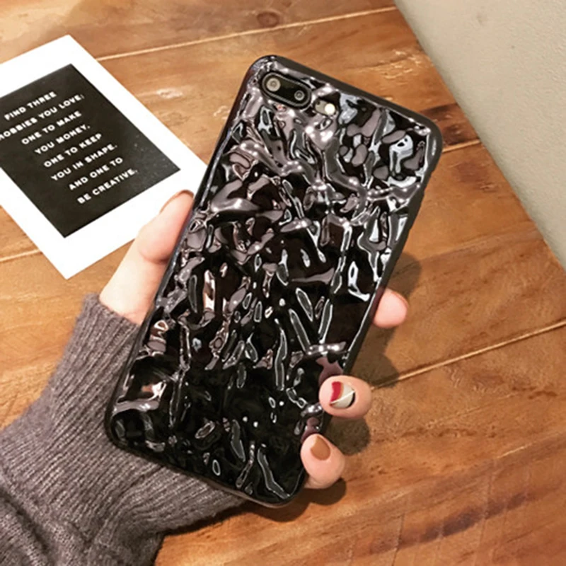 Buy Luxury 3D Plating Wrinkled Tin foil Phone Case for