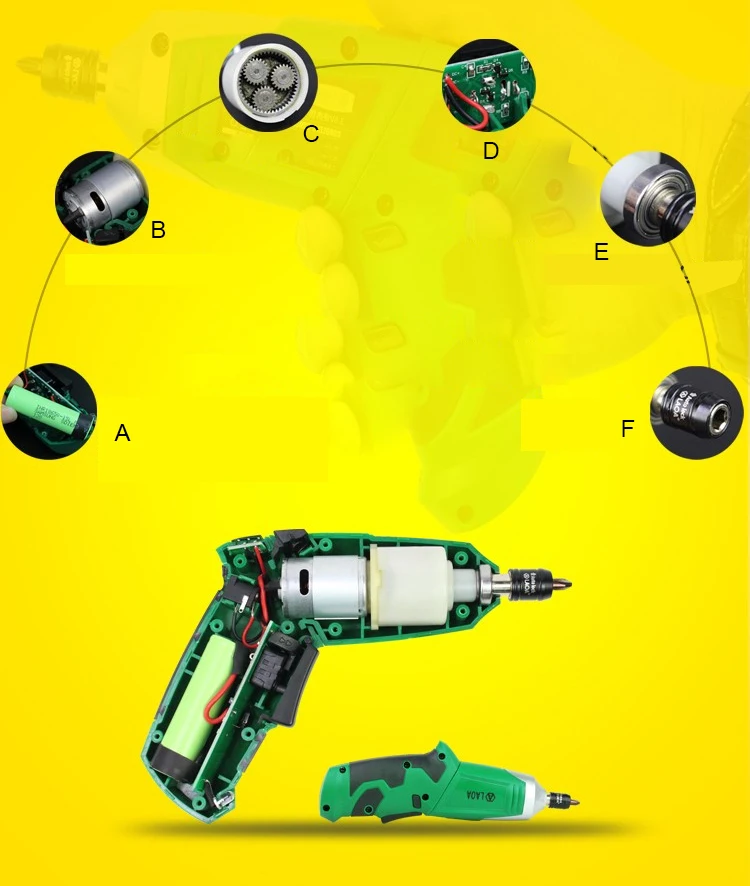 LAOA, 3,6 В, портативная электрическая отвертка, набор с перезаряжаемой литиевой батареей, Аккумуляторная дрель, сделай сам, с 11 битами
