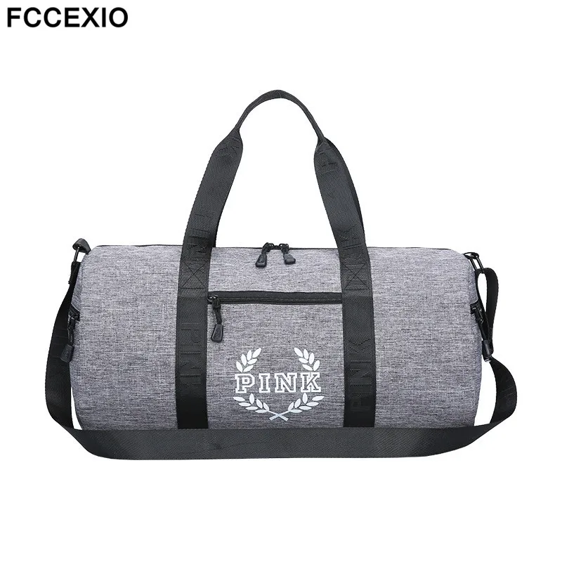 

FCCEXIO Top Quality Women Travel Backbag Love Pink Handbags Large Capacity Travel Bags Waterproof Beach Bag Fitness Shoulder Bag