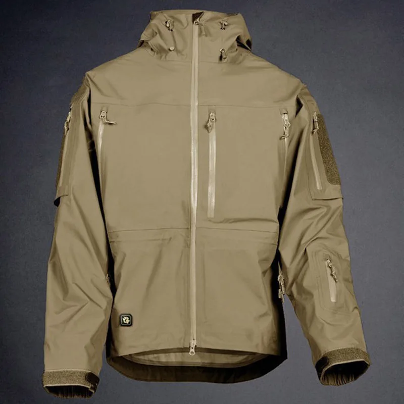  Men Army Tactical Waterproof Hard Shell Military Jacket Breathable Hooded Tactical Jacket Thin Wind