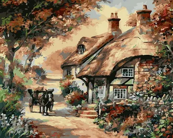 

Frameless diy paintings by numbers paint by number for home decor oil picture painting 5065cm countryside