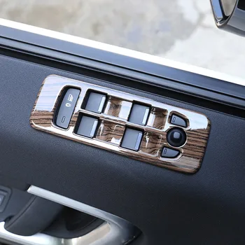 

4pcs Sands Wood Grain ABS Window ABS Car Lift Button Frame Trim For Land rover Discovery Sport 2015-2018
