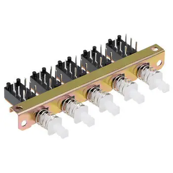 

Interlock Push Button Switch Piano Type DPDT 6 Pin 5 Row