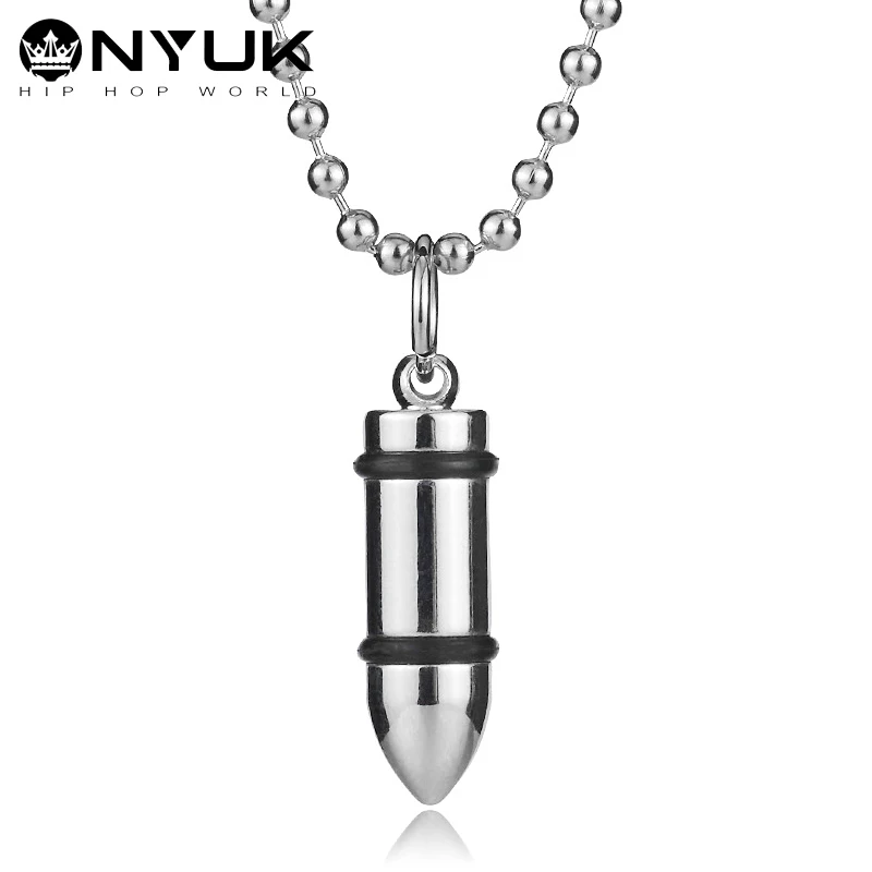 Army Bullet Pendant Necklace Men Jewelry Collares Military Card