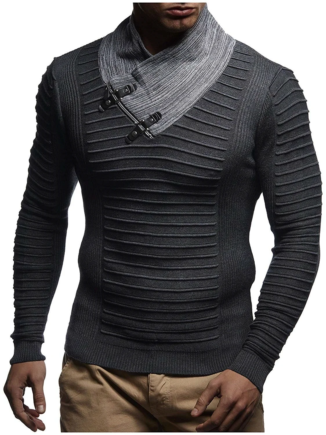 Men's Knit Sweater Shawl Collar Slim Strap Neck Knit Pullover Hip Hop Streetwear High Quality Long Sleeve Man's Sweaters Men's Knit Sweater Shawl Collar Slim Strap Neck Knit Pullover Hip Hop Streetwear High Quality Long Sleeve Man's Sweaters