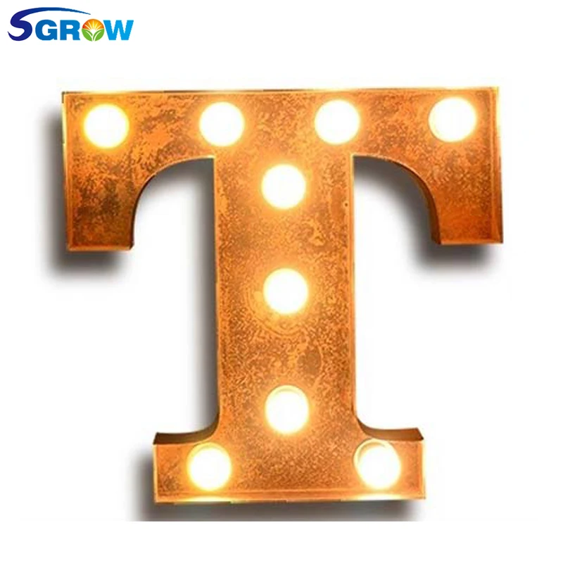 SGROW металлические буквы T бра свет для Спальня Гостиная Книги по искусству Lampara промышленных творческие огни логотип T гладить светильники